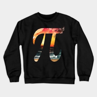 pi day sunset beach vintage Crewneck Sweatshirt